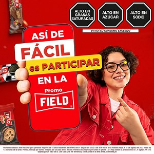 ¡Aún estás a tiempo para participar por un premio por el valor de S/30,000 de la #PromoField! Aquí te enseñamos cómo 👇👇👇 Aplican T&C disponibles en: www.promofield.pe #Field #MomentosParaCompartir | FIELD