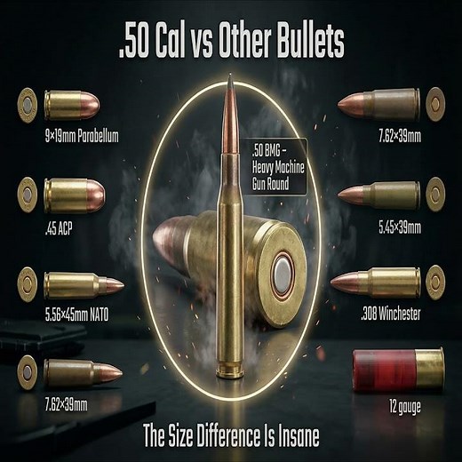 .50 Cal vs Other Bullets – Size Comparison 😳