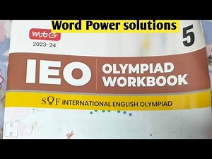 Class 5 ||Topic 1|| Word power solution || IEO #internationalenglisholympiad