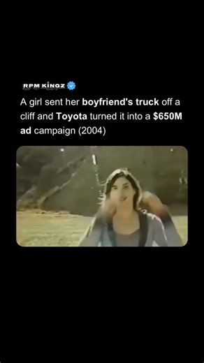 RPM KINGZ® on Instagram: "Toyota delivered one of its most memorable truck commercials with a scene that was impossible to forget. In the ad, a furious girlfriend sends a Toyota Tacoma hurtling off a cliff, watching as it crashes violently to the bottom. The real twist comes after the impact, when the truck is shown completely intact and her reaction is almost indifferent, as if nothing surprising had happened. That restraint was the genius of the concept. Without any narration or hard sell, Toy