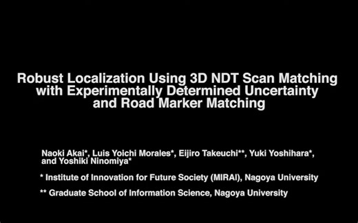 Localization using 3D NDT scan matching and road marker matching for autonomous
