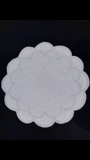 Beaded table mats Handcrafted beaded round table pelacmat Decorative Dinning mat (14x14) inch🩶🤍✨. #new #beautiful #luxury #homedecor #love
