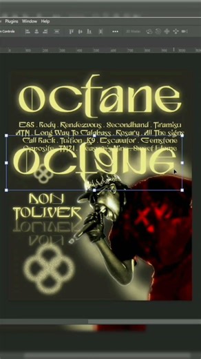 Graphic design time lapse of how I made a concept tracklist poster for Octane by Don Toliver.