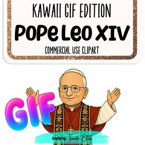 Pope Leo XIV Animated Prayer GIF emote Clipart Hands Raised in Devotion, Vatican