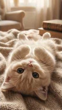 16-Relaxing instrumental music for cats. ลูกแมวน่ารัก นอนหงาย ตาแป๋ว