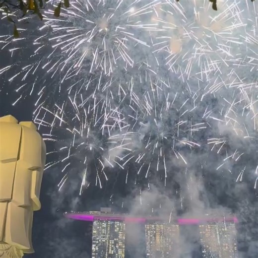 @qwxcn03 on Instagram: "🎆🐉Under the night sky of Singapore, brilliant fireworks burst forth, momentarily illuminating the entire city! ✨In this moment of bidding farewell to the old and welcoming the new, I feel immense joy and hope, as if every explosion scatters New Year's blessings to every corner. 🎉#HappyNewYear #SingaporeNewYearEve #FireworksFestival"