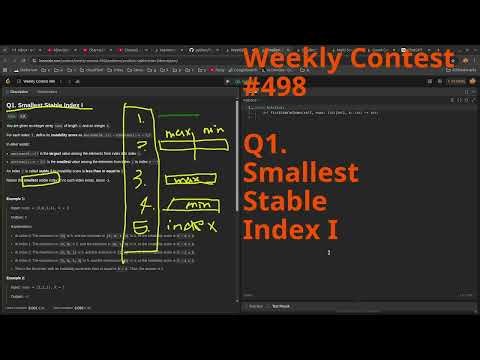 Leetcode Weekly Contest 498 Q1. Smallest Stable Index I #python #dsa