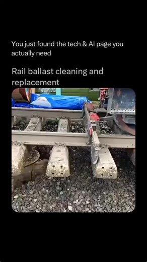 TechDiscovery | AI & Innovations on Instagram: "👉 Follow @tech.discoveryai — your daily dose of mind-blowing engineering and innovation. Rail ballast cleaning and replacement is a vital process that keeps trains running smoothly and safely. Over time, ballast the crushed stone beneath railway tracks becomes clogged with dirt, dust, and debris, reducing drainage and track stability. Specialized machines lift the rails, remove the fouled ballast, clean or replace it, and then precisely realign th