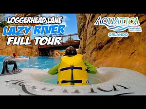 Loggerhead Lane Lazy River Ride Full Lap at Aquatica Water Park Orlando (Jan 2023) [4K]