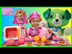 Tea Party with My Pal Scout and Paw Patrol Skye Playtime Toys Video For Kids @DaeleneFP