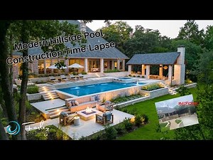 Modern Hillside Pool & Outdoor Living Construction Time-Lapse