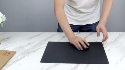 Glass Mouse Pad Double Side Waterproof Ultra Smooth Mouse Pad for Fast and Accurate Mouse Control for Office and Gaming (Black-16 * 12)