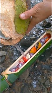 Fish cooking in a bamboo #memai | Me mai
