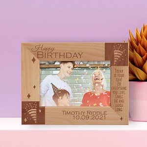 Custom Happy Birthday Photo Frame, Personalized Photo Frame, Engraved Today is Your Day Photo Frame, Wooden Photo Frame, Birthday Gift Idea - Etsy
