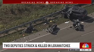 4K views · 28 reactions | Two Palm Beach County Sheriff's motorcycle deputies were killed and a third was fighting for his life after they were struck by a vehicle Thursday morning, officials said. The crash happened on State Road 80 in Loxahatchee, in western Palm Beach. Sheriff's Office officials confirmed two deputies were killed as a result of the crash. The third was rushed to a local hospital and was fighting for his life. #palmbeach #crash #florida #hospital | NBC 6 | Facebook