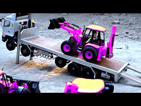 Loader Of Colors | Transporting Pink JCB Backhoes Digger RC | JCB Of Dubt Video