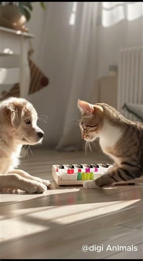 Dogs and cats - “Hey! That’s My Toy!” 😼🎹