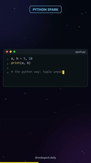 Swap variables in Python with NO temp 🤯