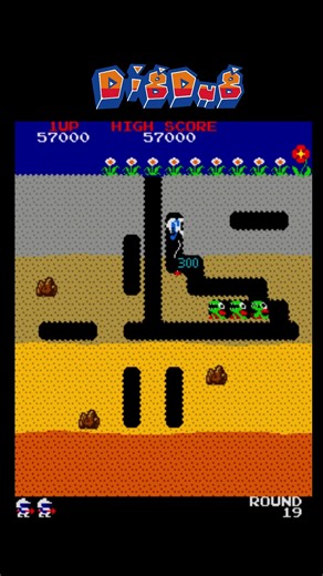 Dig Dug Round 19 - Classic Arcade Gameplay#shorts