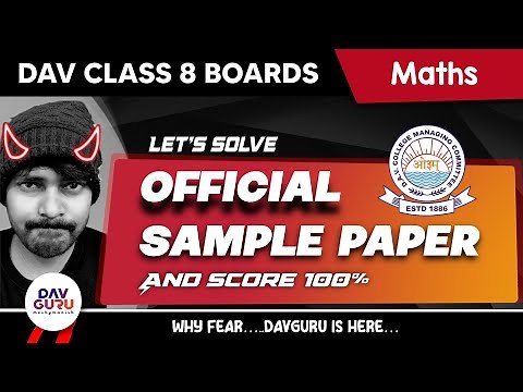 Maths SET-1 (2024-25) Part 1 | Official Sample Paper | DAV Class 8 Boards Preparation 🚀