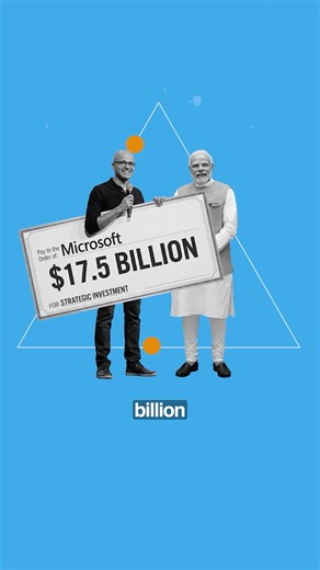 Satya Nadella just met PM Modi and announced that Microsoft is investing $17.5 billion in India.