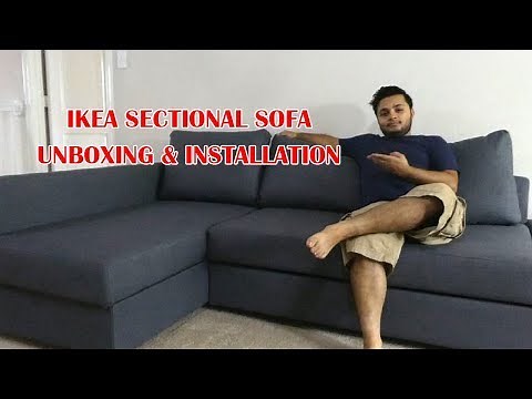 UnBoxing & Assembling - IKEA FRIHETEN- Skiftebo dark gray-Sleeper Sectional 3 seat Sofa with storage