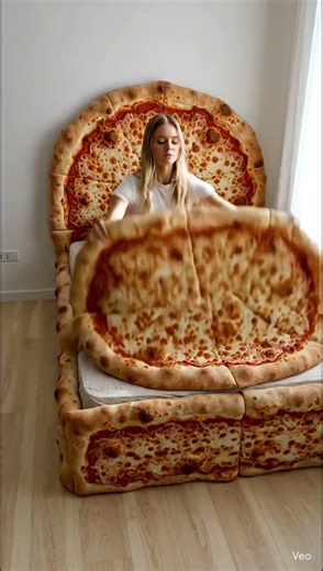 Pizza Bed Challenge – 24 Hours on Cheese! 🧀🔥 #asmr #funny #oddlysatisfying #comedy #satisfying