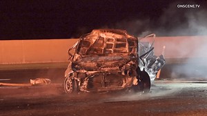 Driver killed in fiery crash on 91 Fwy; EB lanes closed in OC
