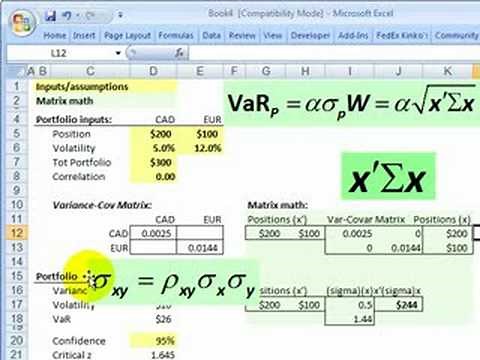 FRM: How to get portfolio variance/VaR from the covariance matrix