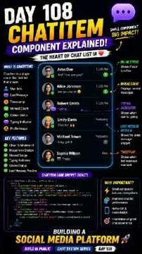 Day 108: ChatItem Component Explained 💬 | Chat List Item UI | Vibeshared