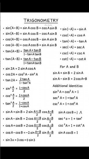all trigonometry formulas / important mathematics formula / class 12th math formula || #mathematics