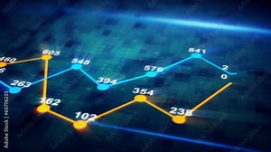 futuristic graph chart seamless loop animation Stock Video