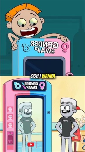 Gender Swap Machine😱🤣 #shorts #animation #cartoon