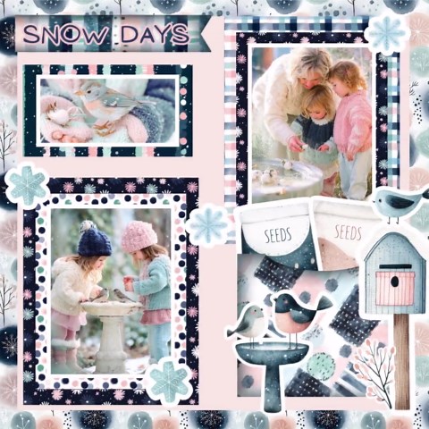 Winter Scrapbook Paper, Snow Days, Floral, Plaid (digital Download 8.5x11in - Etsy