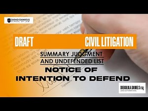 DRAFT - NOTICE OF INTENTION TO DEFEND - CIVIL LITIGATION - NIGERIAN LAW SCHOOL