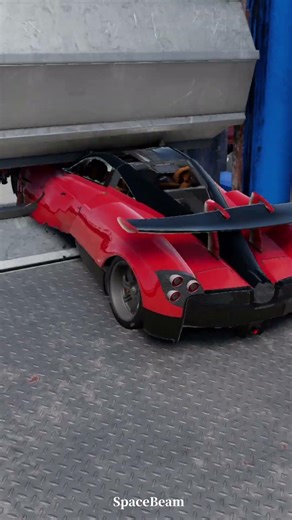 $1 Car vs $2,000,000 Pagani Huayra — CRUSHER TEST! 😱| BeamNG.drive #simulation #crashes #satisfying