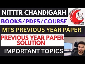 NITTTR CHANDIGARH RECRUITMENT 2025 | NITTTR MTS PREVIOUS YEAR PAPER| SYLLABUS| IMPORTANT BOOKS