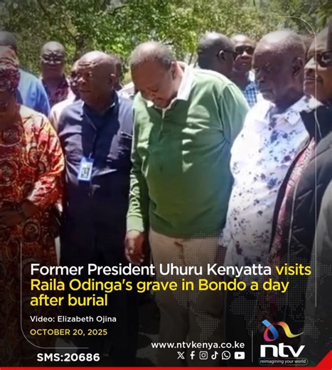 1.3M views · 50K reactions | Former President Uhuru Kenyatta visits Raila Odinga's grave in Bondo a day after burial | NTV Kenya | Facebook