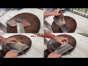 Alive Fish Cutting Knife Skills | How Professional fish cutting | Cutting in Restaurants | Fishing