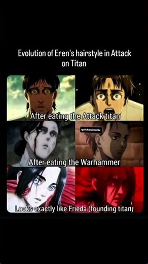 Evolution of eren's hairstyle in aot...💀🔥 #anime #attackontitan #memes #manga #shorts