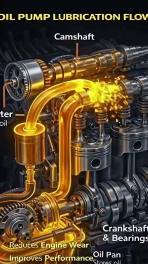 oil lubrication process in the engine 😲 #animation