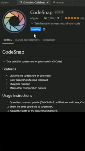 Create CodeSnap in vs code #vscode #programmer #shorts #aivideo #programmingmemes