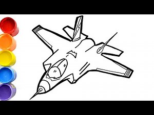 🛑🛑 How to DRAW F-35 Lightning step by step | Dibuja y colorea la Nave más costosa del mundo F-35