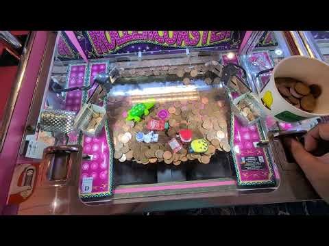 Playing On The Roller Coaster 2p Coin Pusher In The Arcades