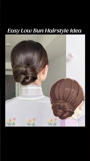 Easy Low Bun Hairstyle Idea 🏵️ Tutorial 🎀 Fairy Hair Lab 🍂