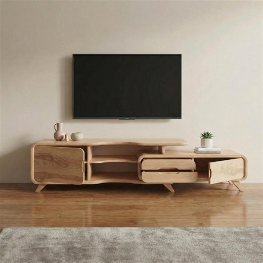 Rustic TV Cabinet Solid Wood TV Stand Media Console Minimalist Furniture Living Room Decor - Etsy