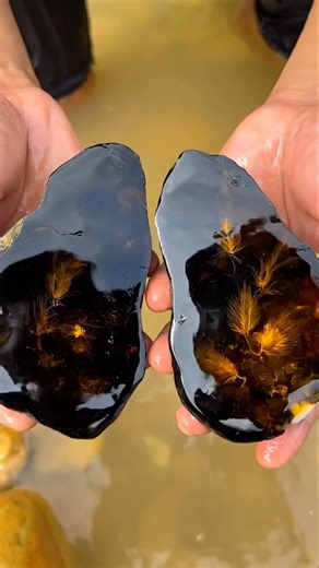 Wait Till You See The Inside Of This Black Amber Crystals #crystals #satisfying #shorts #aivideo