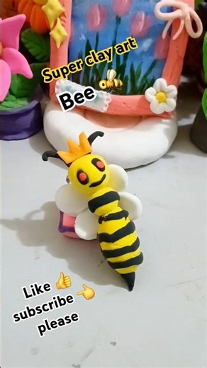 Bee making idea 🐝 with clay #shorts #shortsfeed #viralvideo #bee #clay #craft #yt #@multicreating