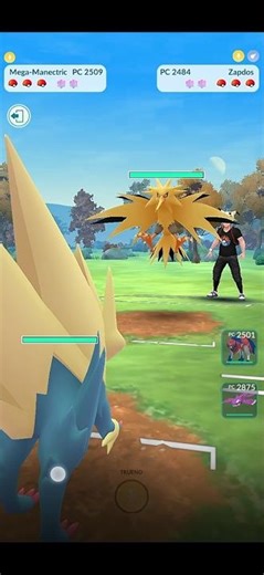 ⚡️Mega Manectric Vs Zapdos, PVP Batalla Eléctrica en Pokémon Go⚡️ #Pokemongo #pokémon #short