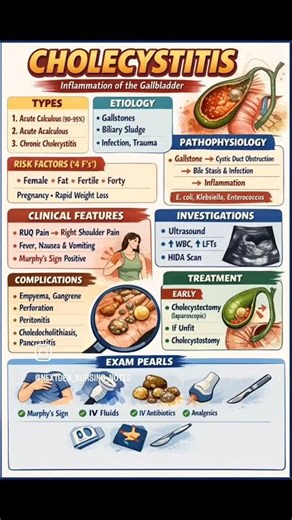 Cholecystitis One Shot Revision | RUQ Pain, Ultrasound & Surgery #nursingnotes #nursingstudent